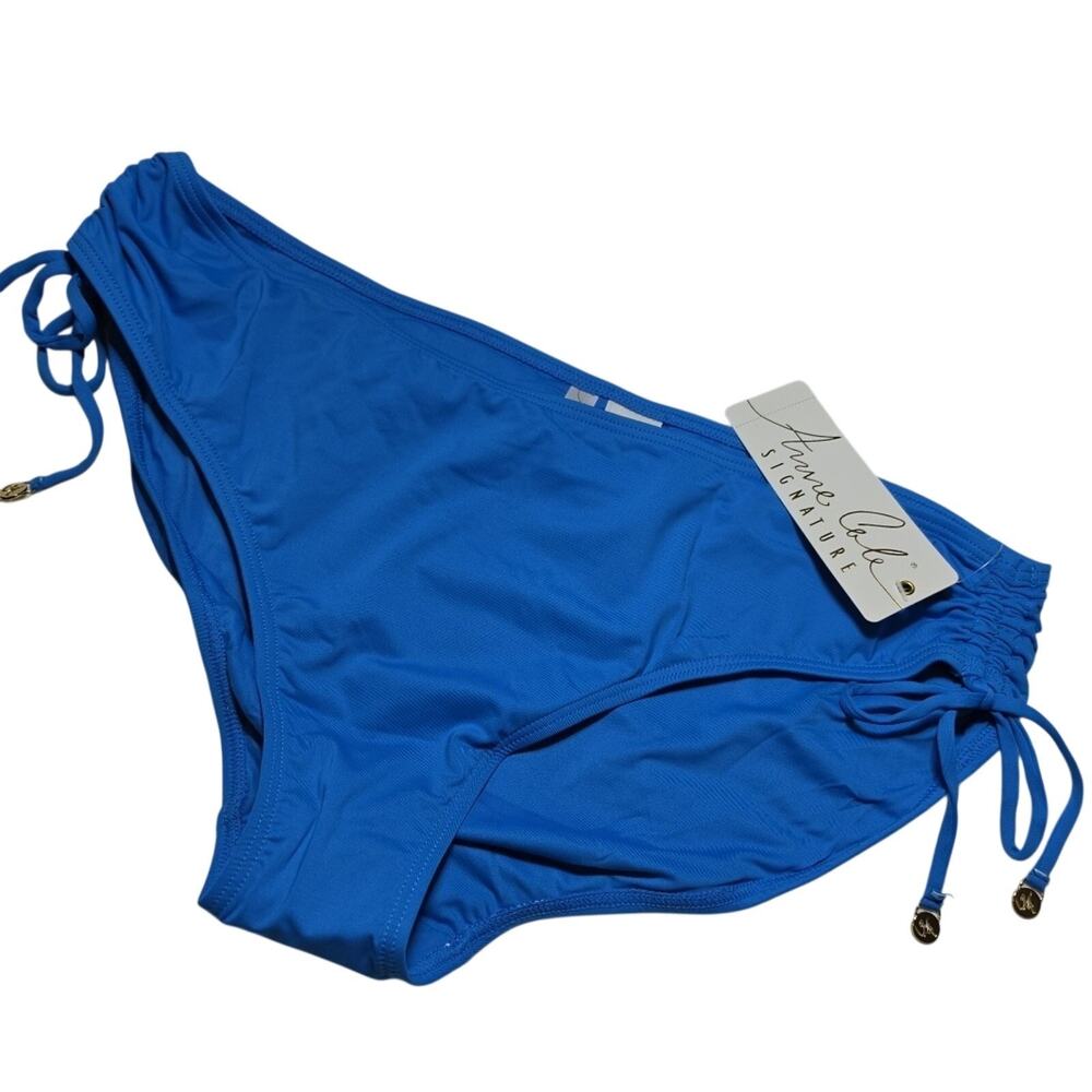 Anne Cole Women's Blue Beachwear Side Tie Hipster Swim Bikini Bottom Size XL NWT